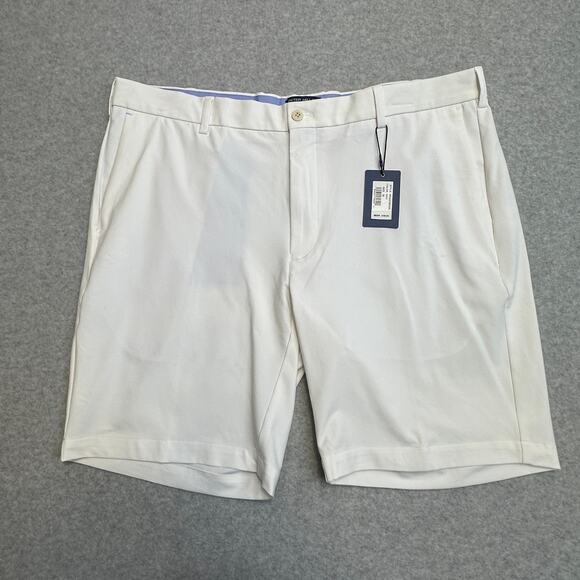 Peter Millar Performance Chino Short Mens 38 White Stretch Straight Leg Pockets - Picture 1 of 10